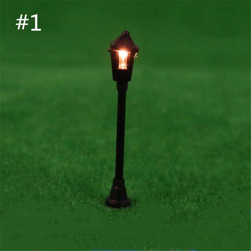 【New Arrivals】5pcs Single head black garden light building model sand disc mould material model light street light street light