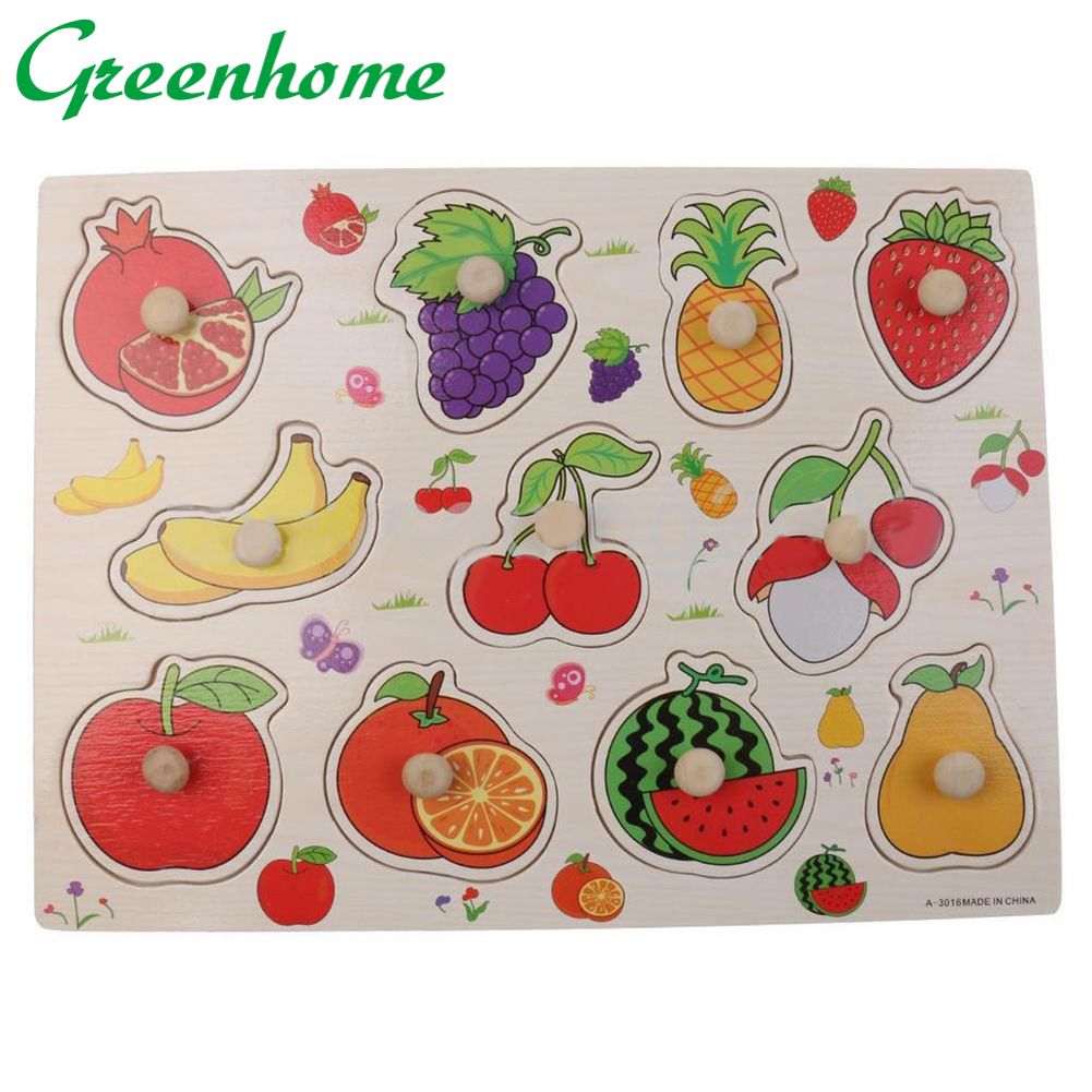 Greenhome Alphabet  Numbers Wooden Peg Puzzles Baby Toddler Preschool Educational Toy Gift