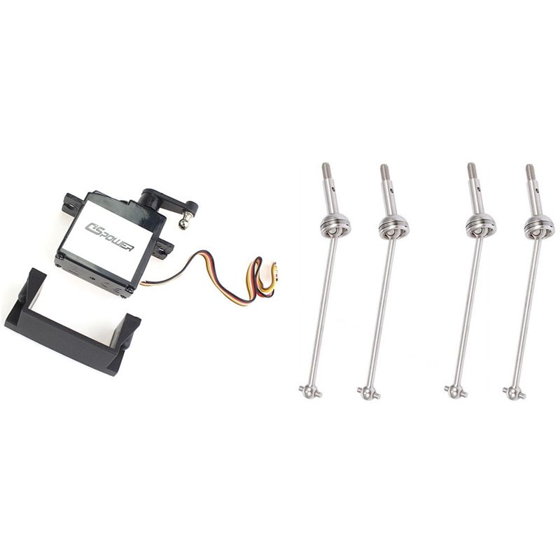 1pcs Upgrade 5 Wire Servo with Mount Base & 4Pcs Metal Drive Shaft for Wltoys 144001 1/14 4Wd Rc Car Vehicle Parts