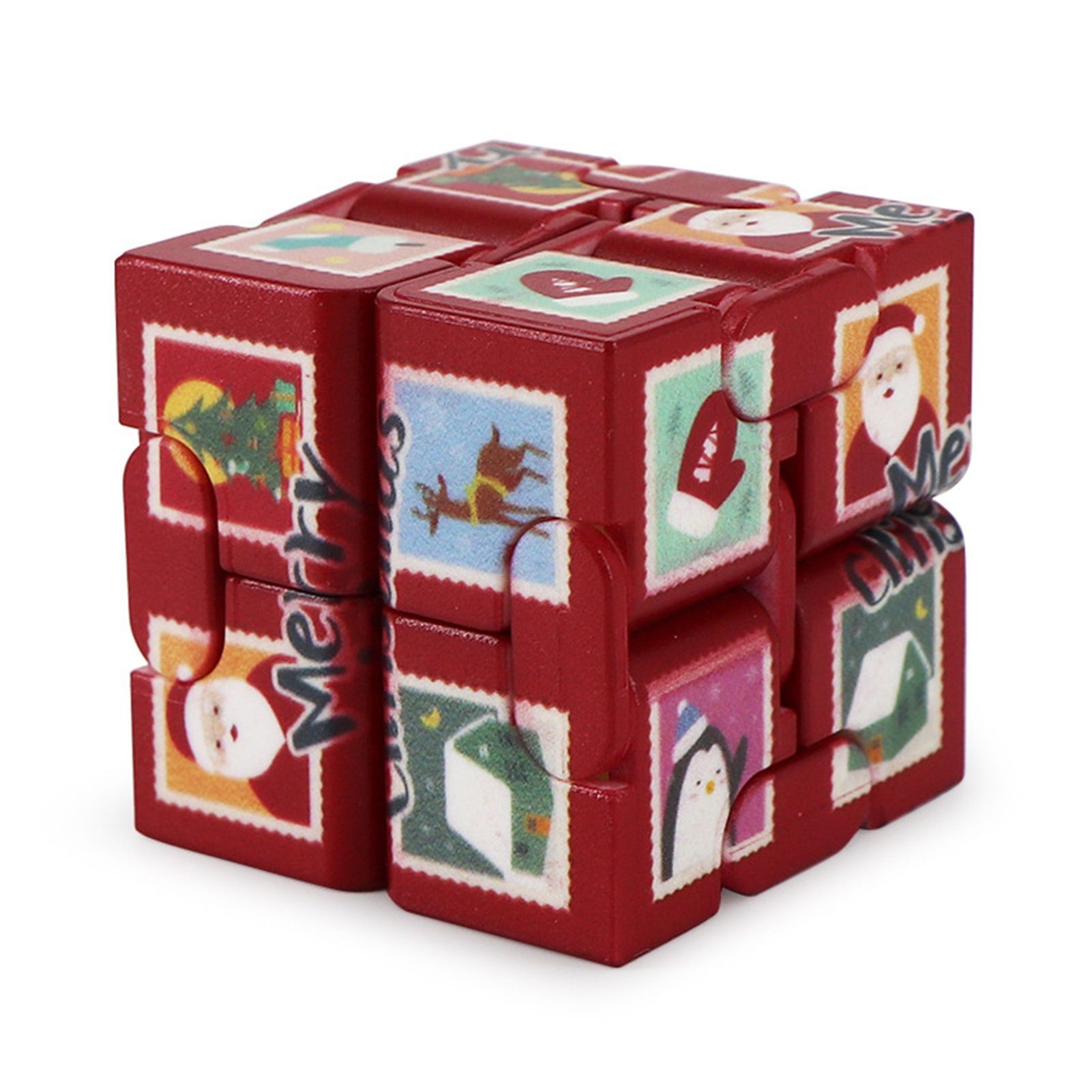 Childrenworld Puzzle Flip Cube Stress Relief Christmas Infinite Cube Fidget Toy