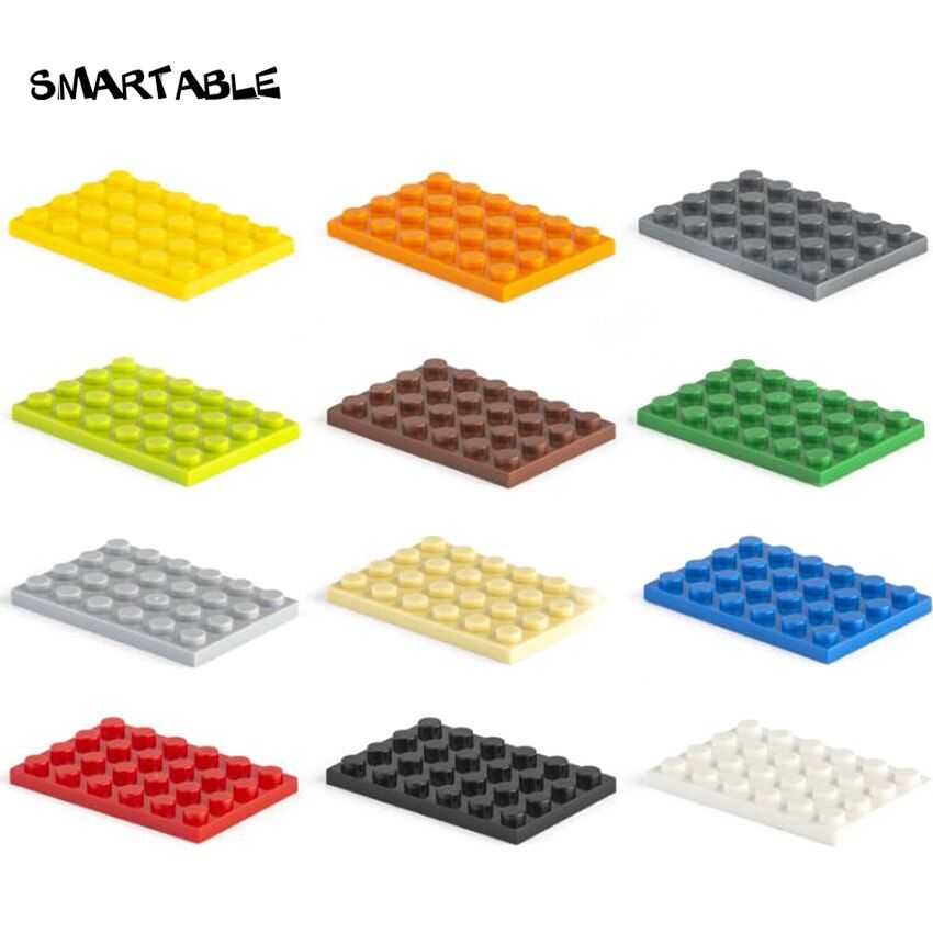 Smartable Plate 4X6 Building Blocks Parts DIY Creative Toys For Kids Compatible Major Brand 3032 Educational MOC Toy 30pcs/lot