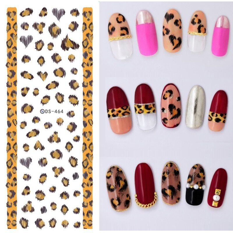 1 Sheet Cute Panda Nail Watermark Decal Flower Marble Nail Art Sticker Polish Foil Slider Decoration Accessories