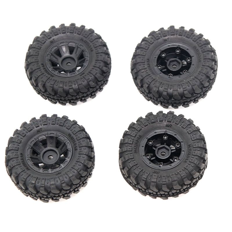 4PCS 55X20mm Wheel Rims Tires Tyre Set for Axial SCX24 90081 AXI00001 1/24 RC Crawler Car Upgrade Parts Accessories