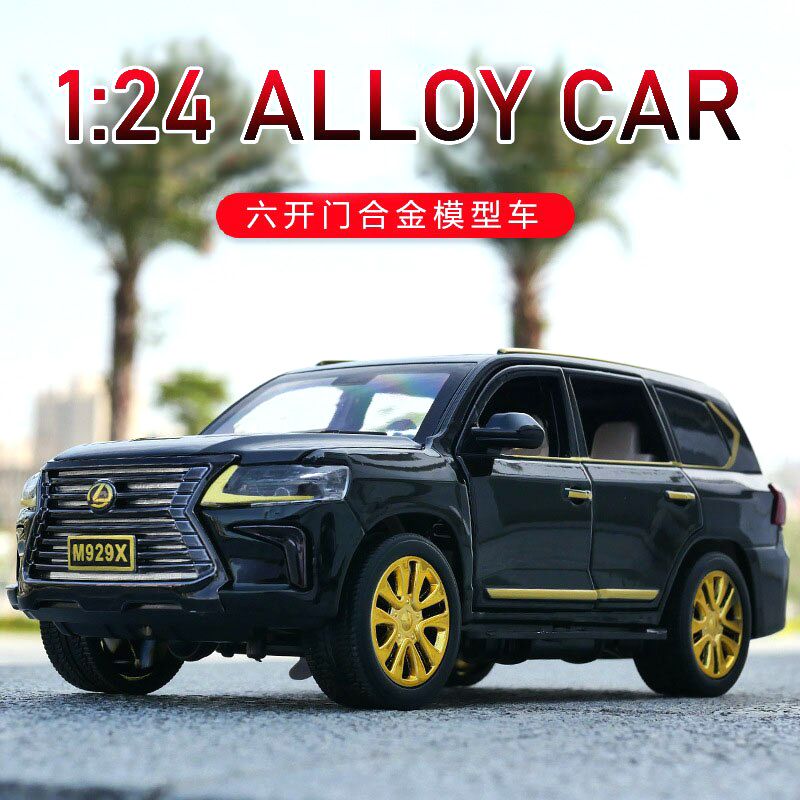 Lexus M929X SUV Off Road Diecasts 1:24 Alloy Car Luxurious Simulation Toy Vehicles Metal Car 6 Doors Open Model Car Sound Light Toys For Gift