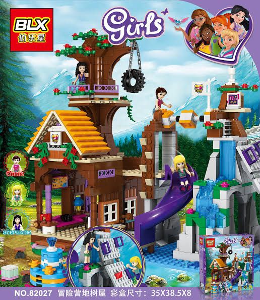 797 Pcs Building Block Adventure Camp The Tree House Children Small Grain Dollhouse Assembling Toys Compatible With Legoinglys