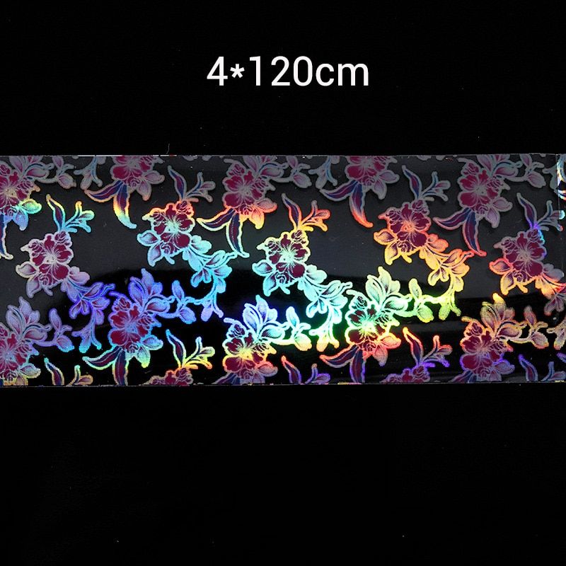 Floral Star Nail Foil Set Flowers Images Nail Art Transfer Sticker Strip Line Decals Tips for Nail Gel Polish