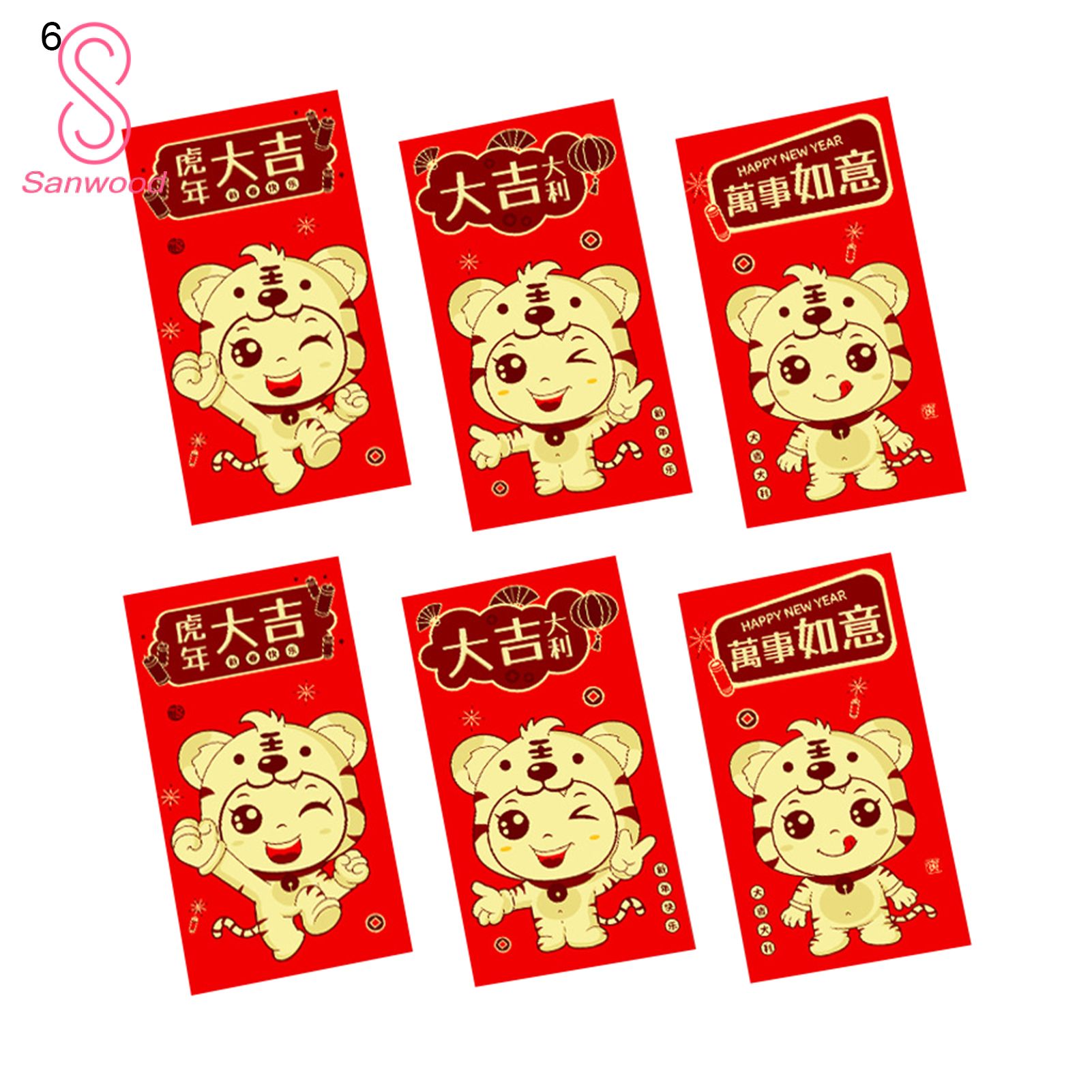 Lucky Money Envelope Eye-catching 2022 Lovely Tiger Pattern Red Pocket