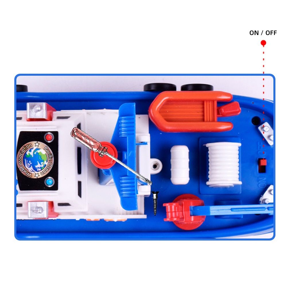 Kids Music Light Water Spray Electric Marine Rescue Fire Boat Model Education Toy