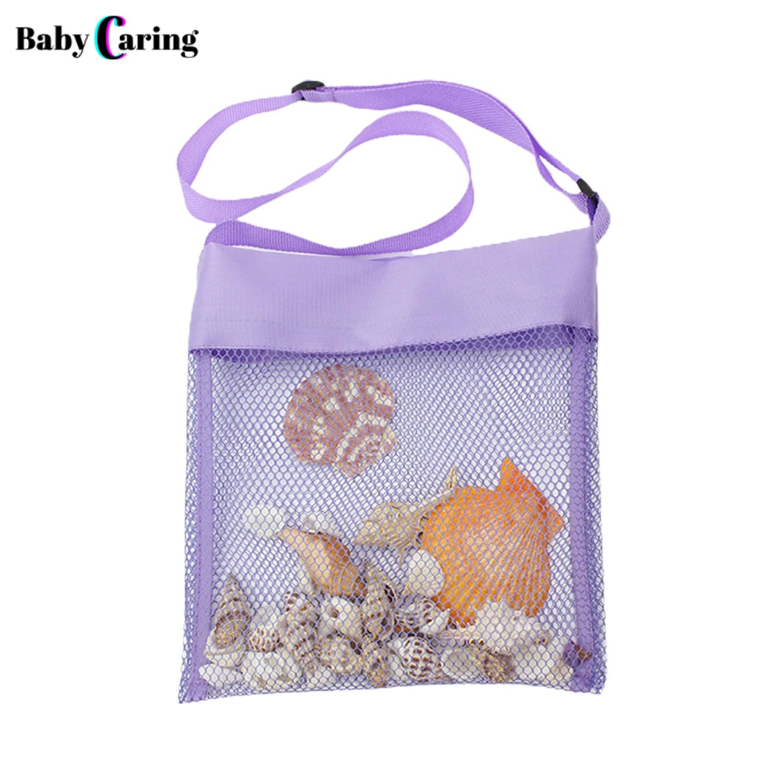 Beach Toy Bag Zipper Design Mesh Beach Bag Water Toy Holder