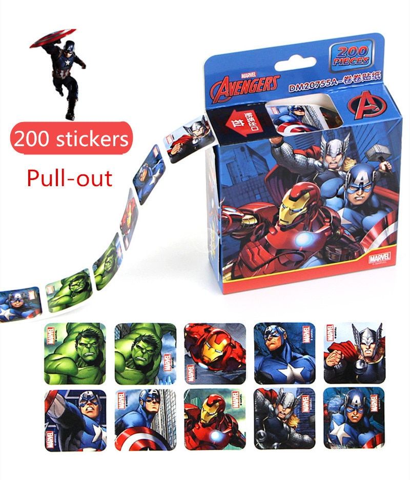 200 sheets in a box Disney Cartoon Stickers Toy Disney Princess Frozen Sofia Mickey Superhero Children Removable Stickers Toy