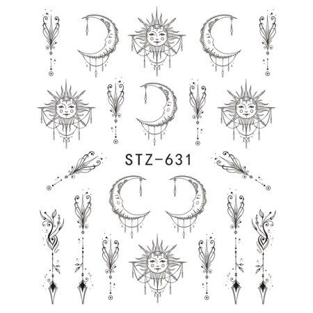 1pcs Stickers For Nails Water Transfer Sliders Decor Flowers Colorful Image Nail Art Decals Foil Wraps Manicure TRSTZ608-637-1