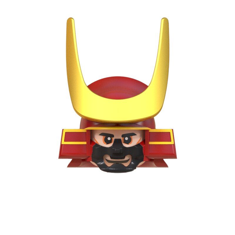 Action Figure Heads Japanese Samurai Warrior Soldier Shield Armor Anime Series Bricks Buiding Blocks Toys For Kids Children Toys