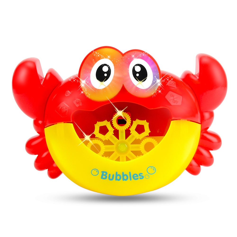 Kid Cartoon Crab LED Light Music Electric Water Bubble Making Blower Machine Toy