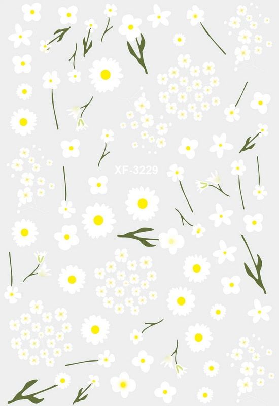 Spring Rainbow Cartoon Swallow Nail Sticker Art Flower Decals Back Glue Love Sticker for Manicure Color Design Sticker for Nails
