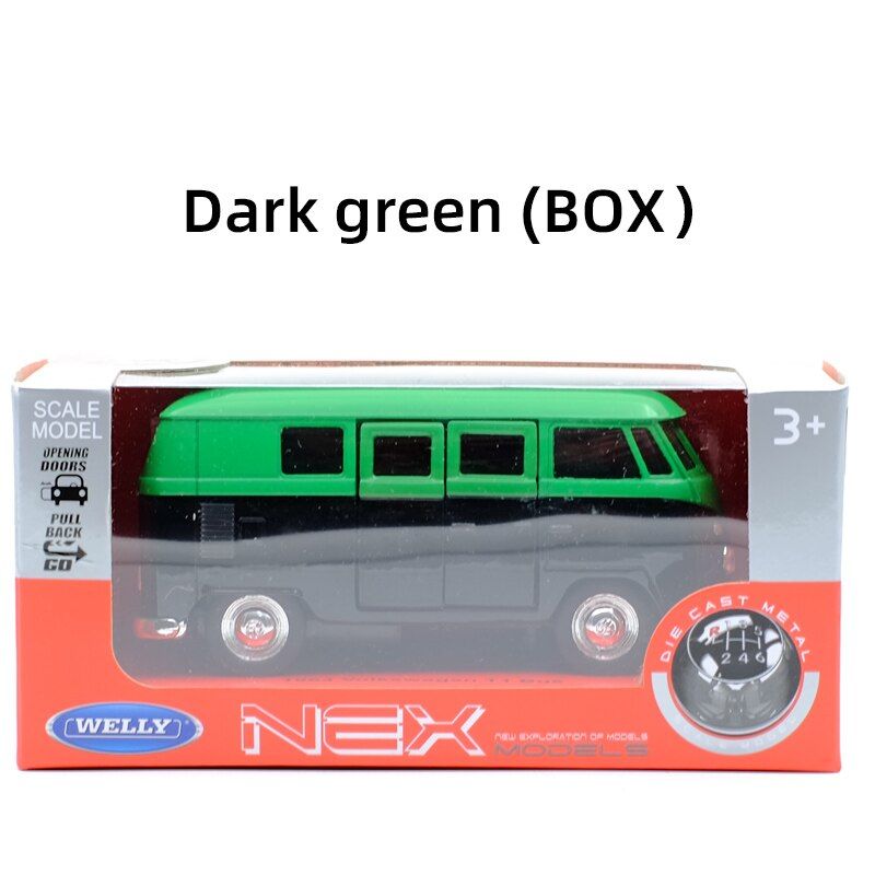 WELLY 1:36 1963 T1 Bus Retro vehicle car Alloy Diecast Car Model Toy With Pull Back For Children Gifts Toy Collection