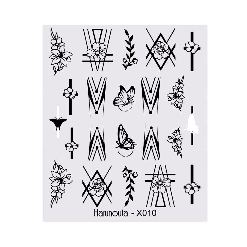 Harunouta 1 Sheet Snake Design Sticker Summer Fruit Strawberry /watermelon Designs DIY Nail Stickers Wraps Slider Decoration