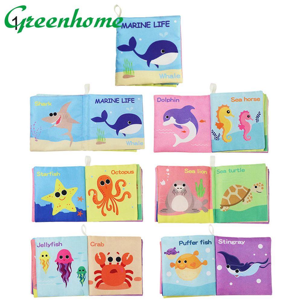 Greenhome Baby Early Teaching Cloth Books Sounding Cognitive Learning Enlightenment Toys