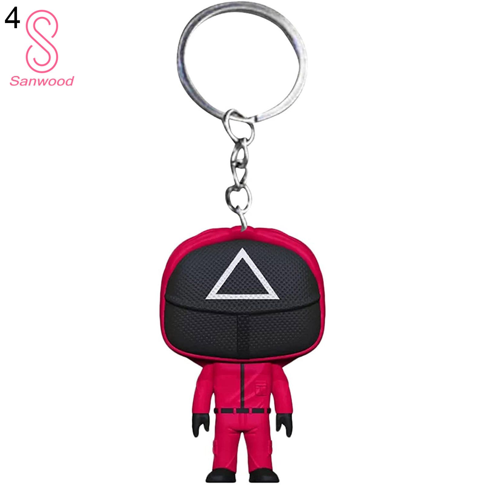 Key Chain Squid Game Design Wear-Resiatant AcrySic Video Game SmaSS Keyring for Birthday