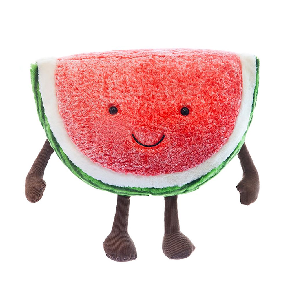Funny Plush Smiling Cherry Watermelon Fruit Stuffed Doll Home Bed Sofa Decor Gifts