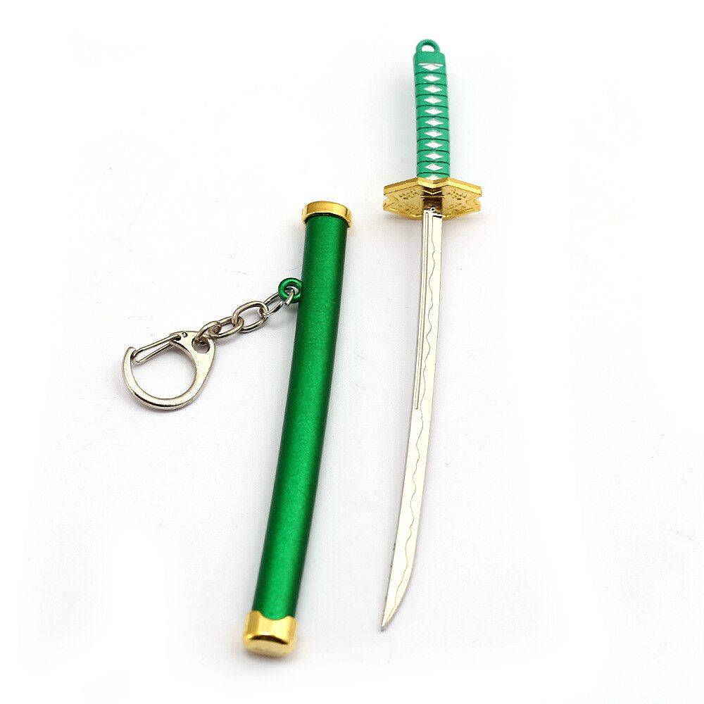 One Piece Keychain Keyrings Roronoa Zoro Sword kitetsu Toy Model Metal Key Ring llaveros Key Chain Anime Jewelry Figures Cosplay