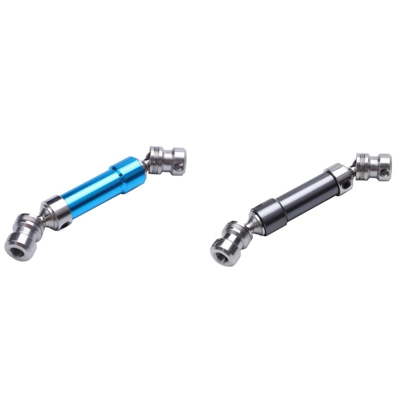 2Pcs Metal Rear Center Drive Shaft CVD Transmission Shaft for 1:12 Wltoys 12428 12423 Blue & Titanium