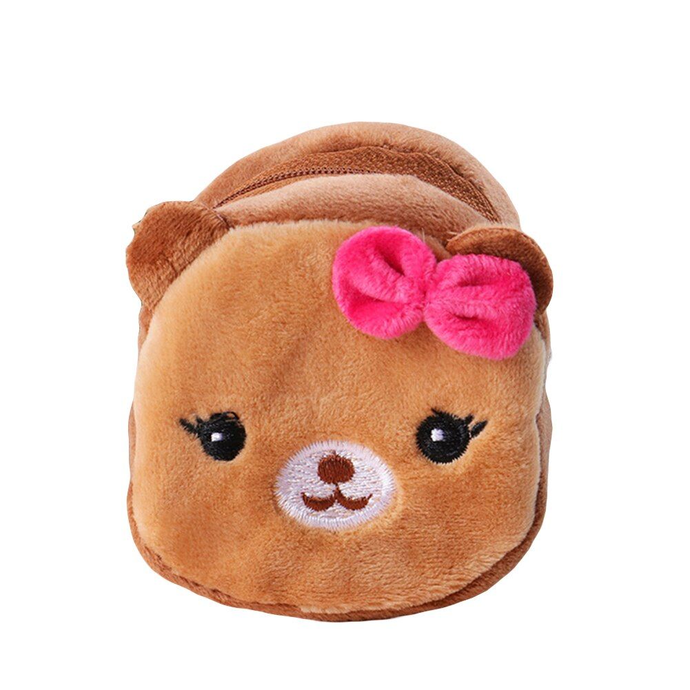 Cute Plush Toy Stuffed Small Bag Toys Panda Dog Rabbit Bear Animal Small Coin Purse Zipper Money Wallet Kids Birthday Gift