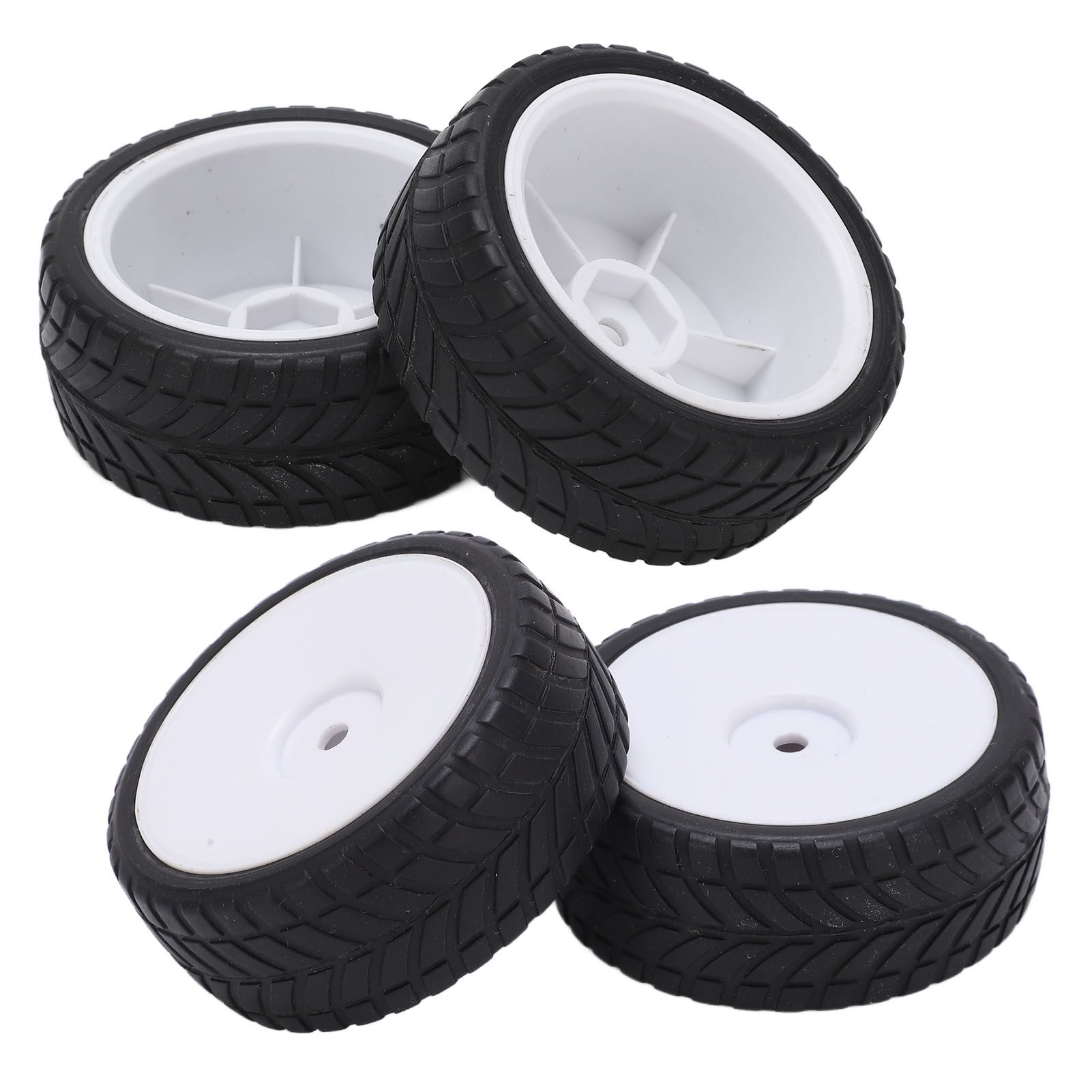 4PCS Rubber Plastic Wheel Tires Practical Durable For 1/10 RC Flat Sports Car