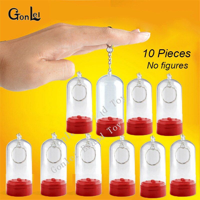 20Pcs/Lot Rotatable Display Box with Keychain Key Ring Compatible Fit for Figure MOC Model Building Blocks Brick Toys