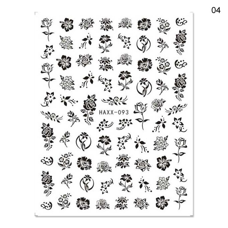 Snake Design 3D Bronzing Nail Sticker Sliver Black Geometric Self-Adhesive Nail Decals Transfer Sticker Decoration Nail Art DIY