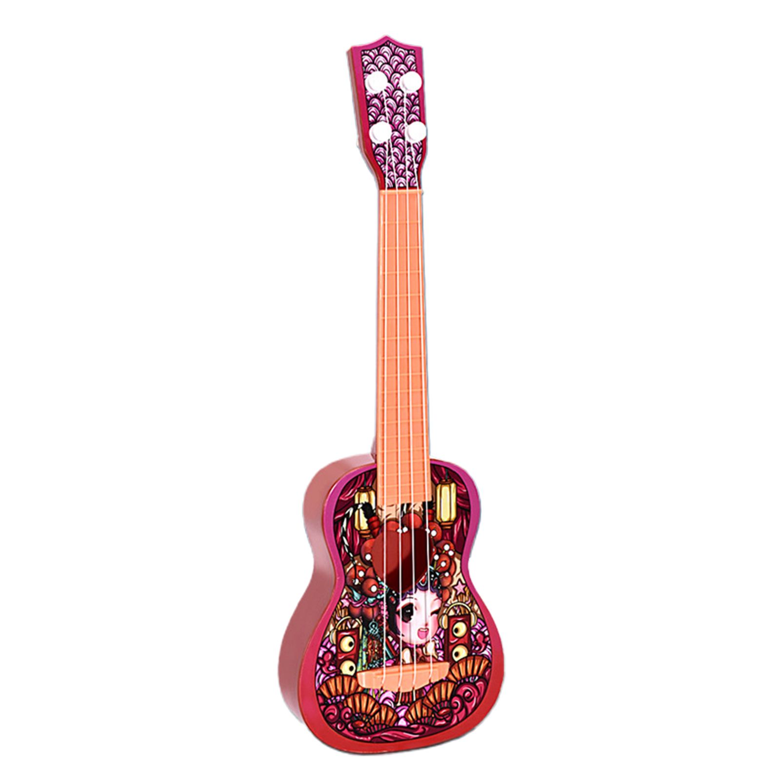 Beginner Ukulele Compact Exquisite Workmanship Smooth Surface Red Mini Instrument Ukulele Toy Kids Gift