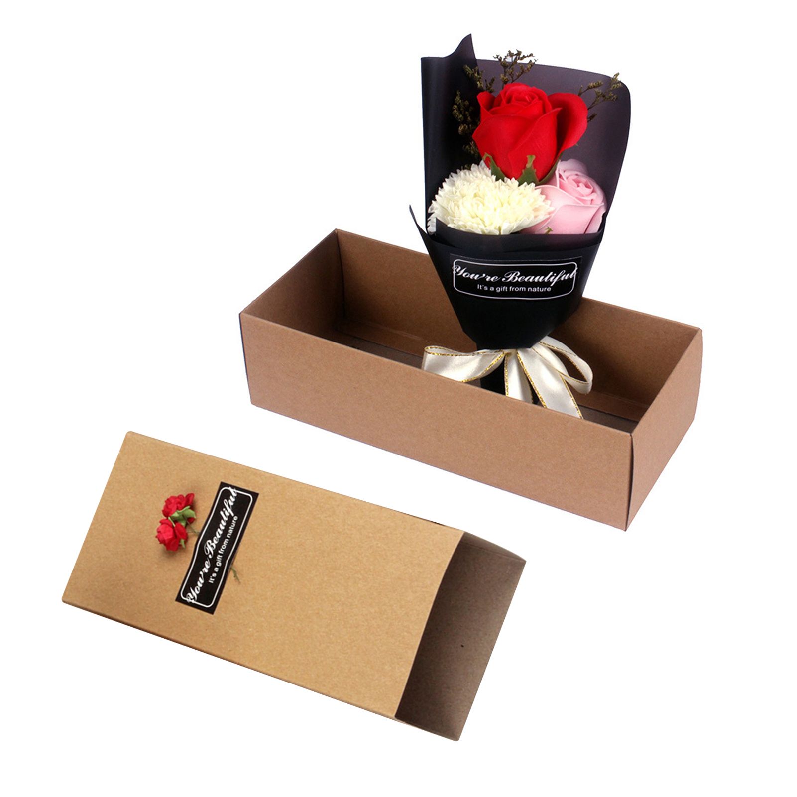 Flower Gift Box Eco-friendly Artificial Soap Rose Bouquet