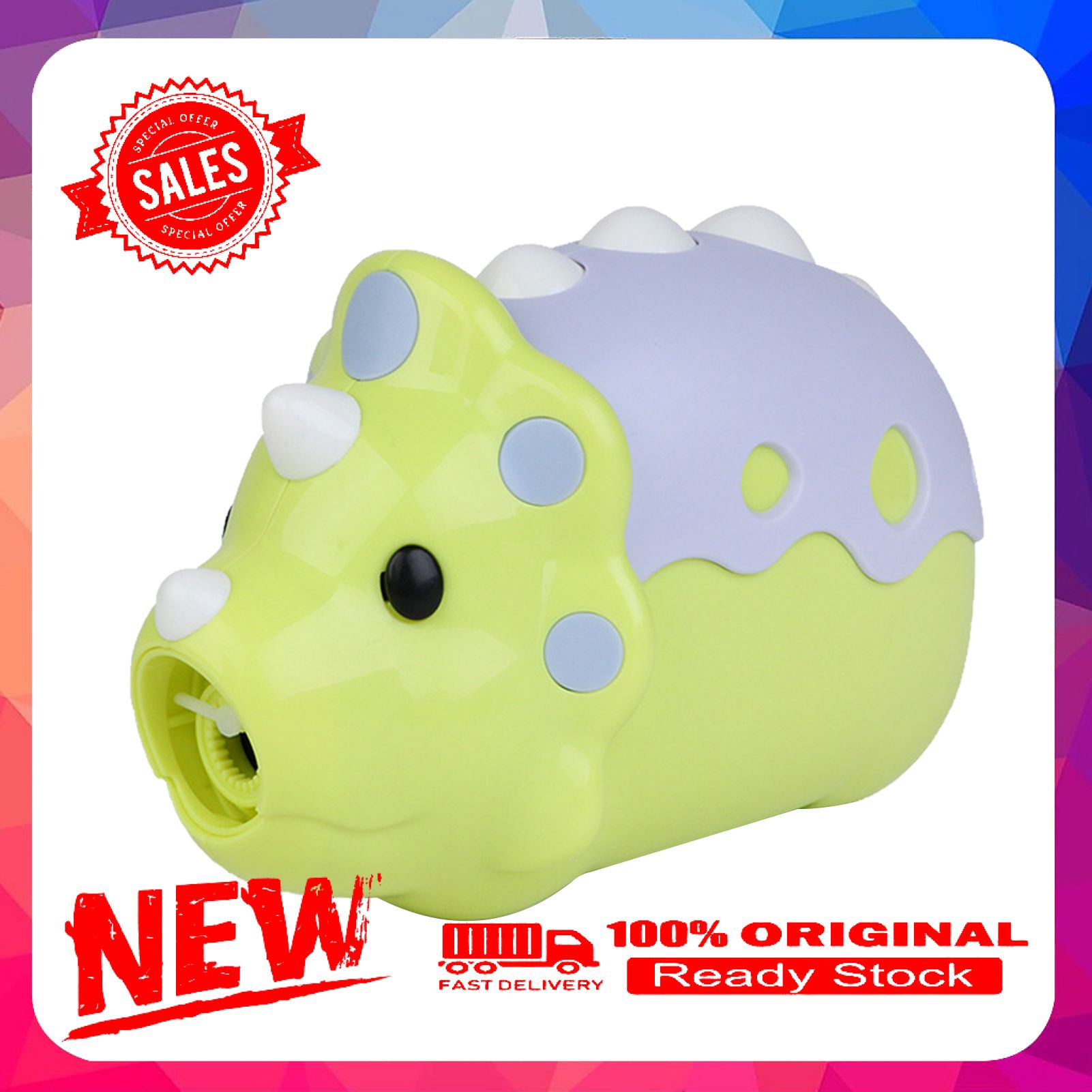 Bubble Machine Dinosaur Appearance Handheld Plastic Indoor Outdoor Bubble Toy for Chlidren