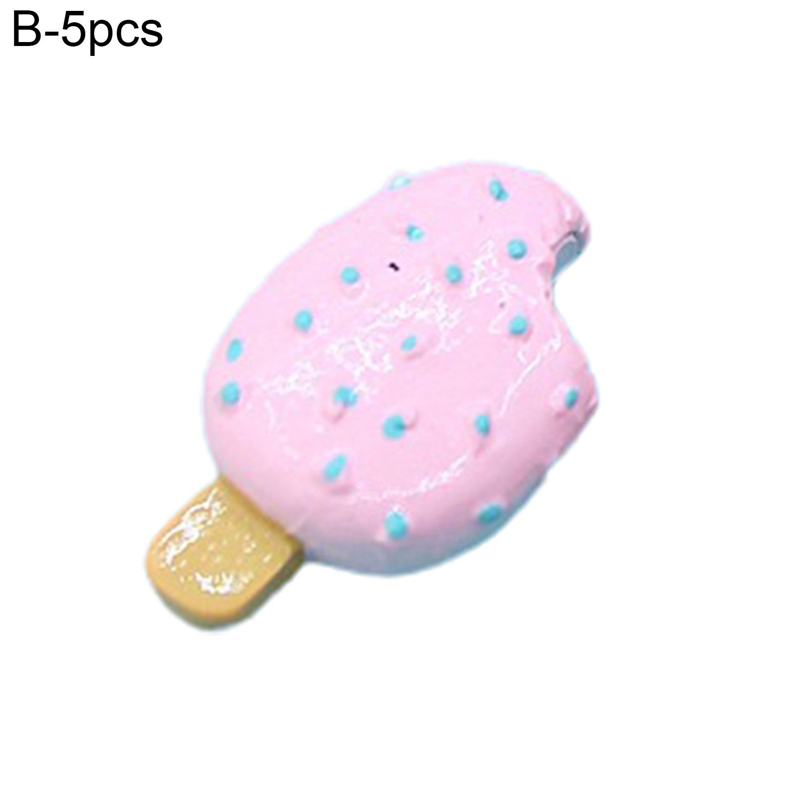 5Pcs Simulation Miniature Dollhouse Decoration Resin Ice Cream Ornament for Hairpin