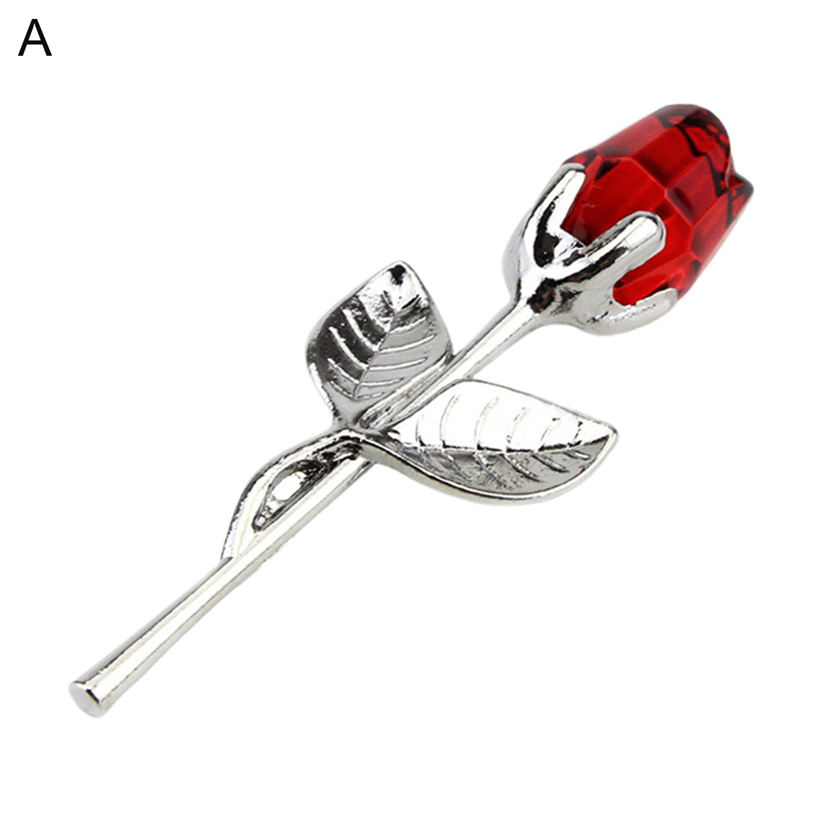Romantic Faux Crystal Rose Flower Handicraft Ornament with Box Valentines Gift