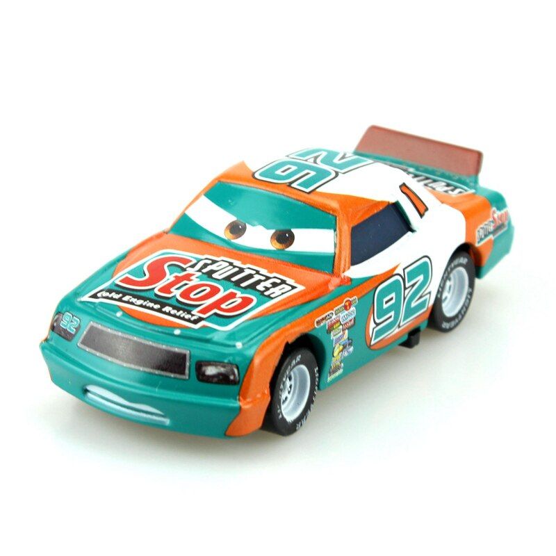 Disney Cartoon Pixar Cars No.92 Sputter Stop 1:55 Diecast Brand Metal Alloy Toys Birthday Christmas Gift For Kids Cars Toys