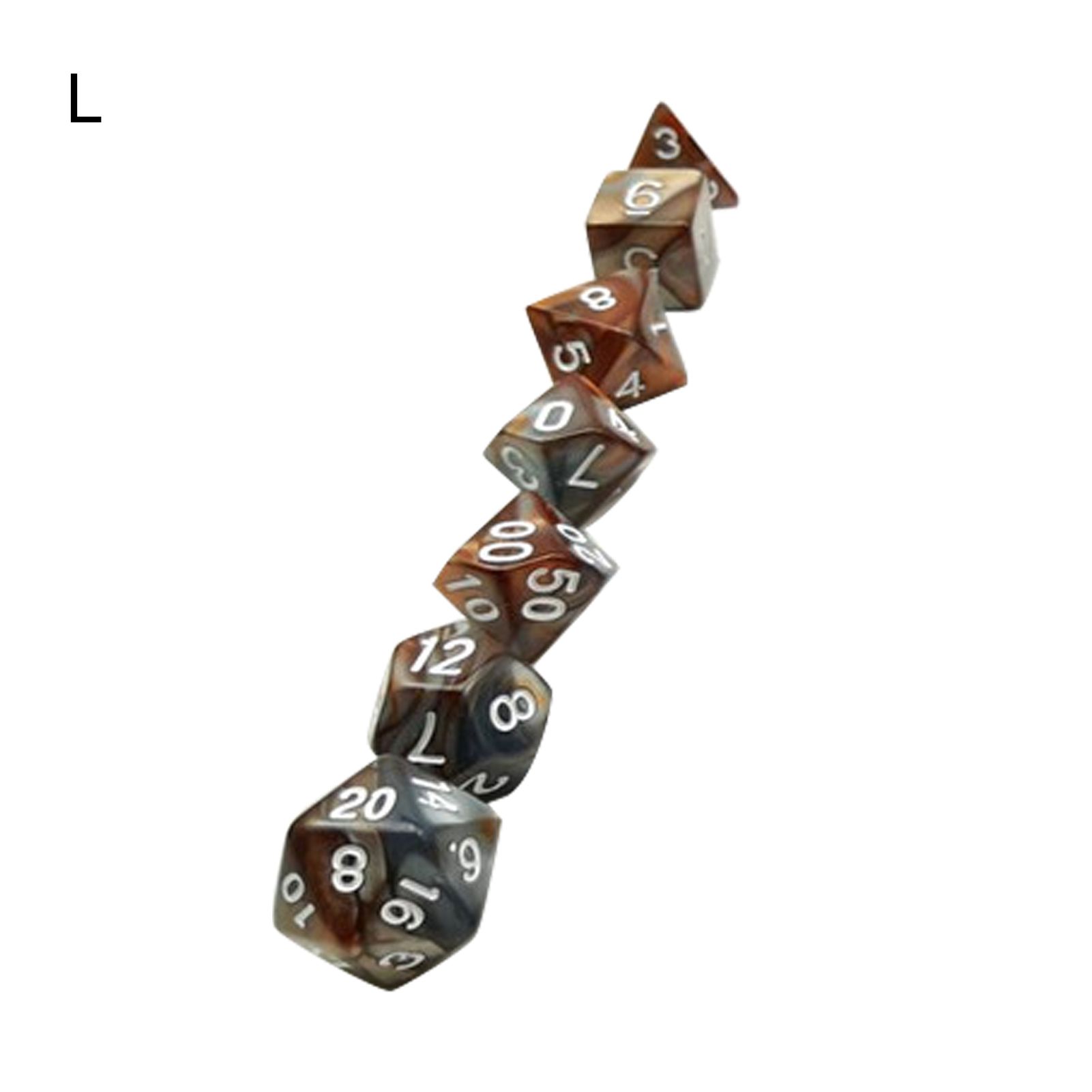 7Pcs/Set Polyhedral Dice Logic Ability Burrs-free Vibrant Color Double-Colors Polyhedral Game Dice for RPG Dungeons