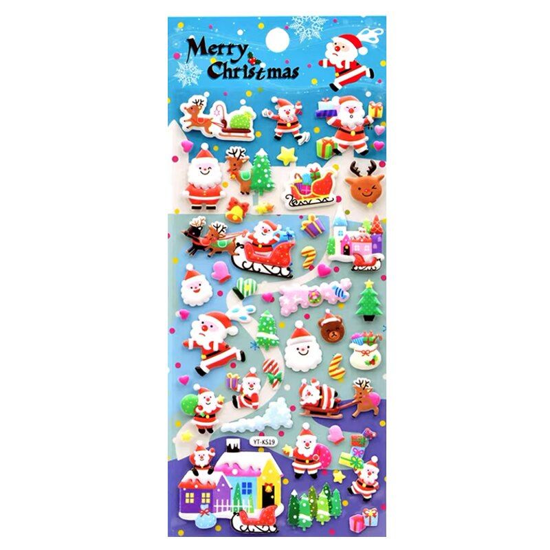 Christmas bubble stickers bubble three-dimensional hand account decoration stickers cartoon Santa Claus children's toys gift