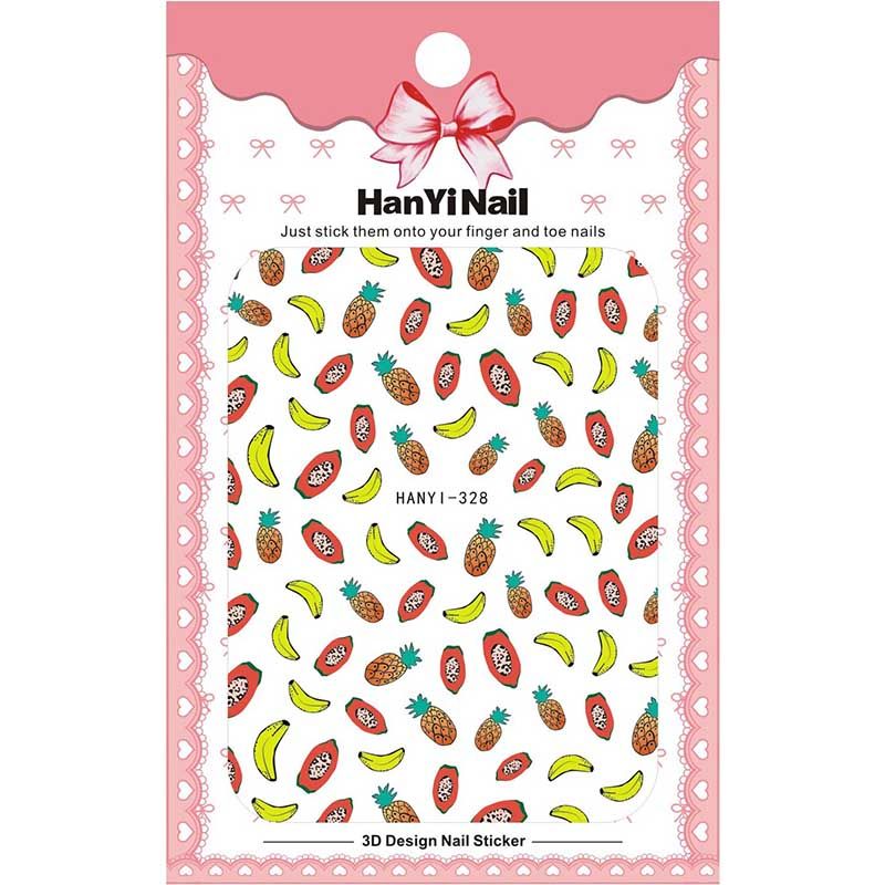 1pcs Summer Fruit series self-Adhesive 3D Nail Stickers Tips Lemon/Avocado/Strawberry Design Beauty Nail Decals MYHY328-336