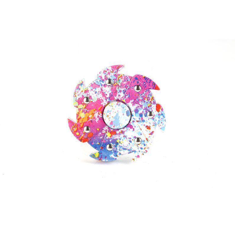 Durable Colorful Funny Stress Reducer Finger Toy Seven Leaves Hand Spinner