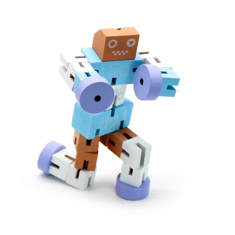 Magic Cube Children 's Educational Toys Wooden Car Transformation Wooden Magic Autobots Random Color Car Robot Toys for Children