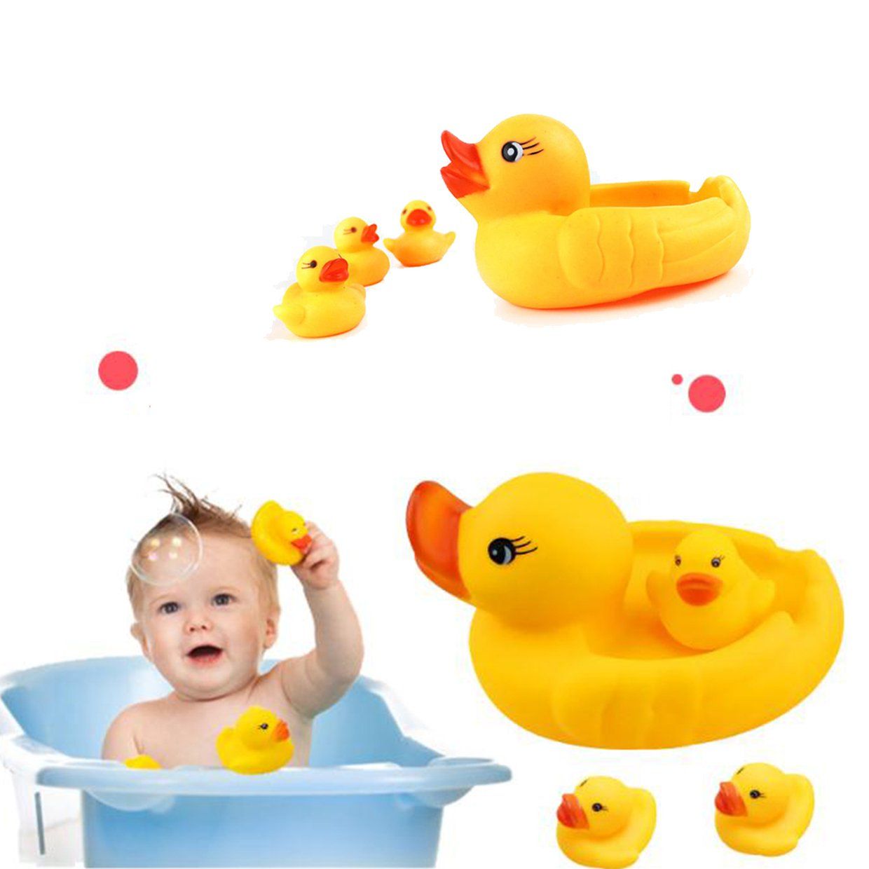 EF Swimming Pool Inflatable Ducks Swim Ring Inflatable Float Pool Party Toy