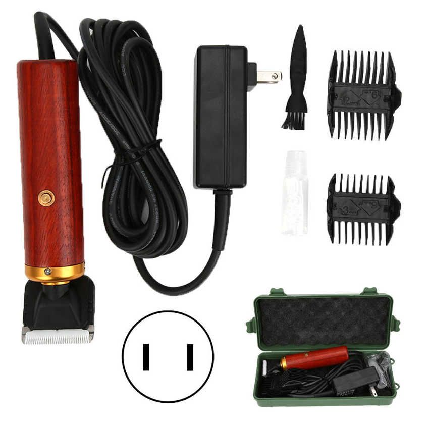 Dog Hair Trimmer Pet Plug‑In Electric Rosewood Handle Haircut Shaver Machine AC100‑240V 55W