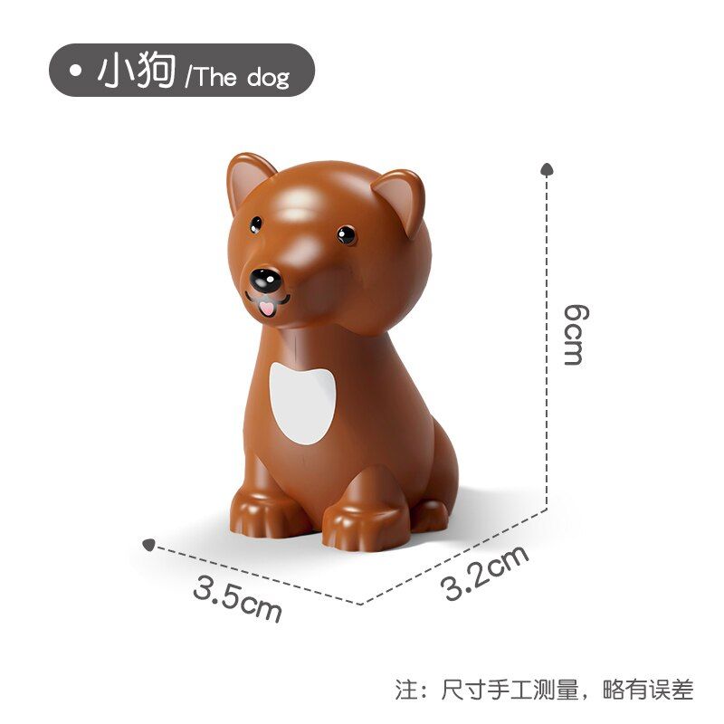 Big Block Building Animals Zoo Kawaii Lion Crocodile Hippo Koala Flamingo Seal Butterfly Dolphin Accessories Toys For Children