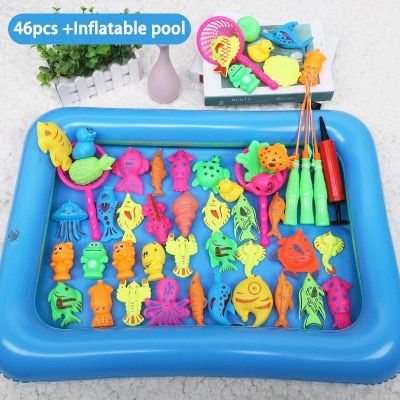 13-46pcs Magnetic Fishing Game Toys Set Suit Magnetic Play Water Parent-child Game Puzzle Toys for Children Gifts