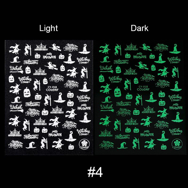 1 Sheet Luminous 3D Nail Stickers Christmas Snowflake Santa Claus Transfer Stickers Glow in Dark Slider Stickers for Nails Decor
