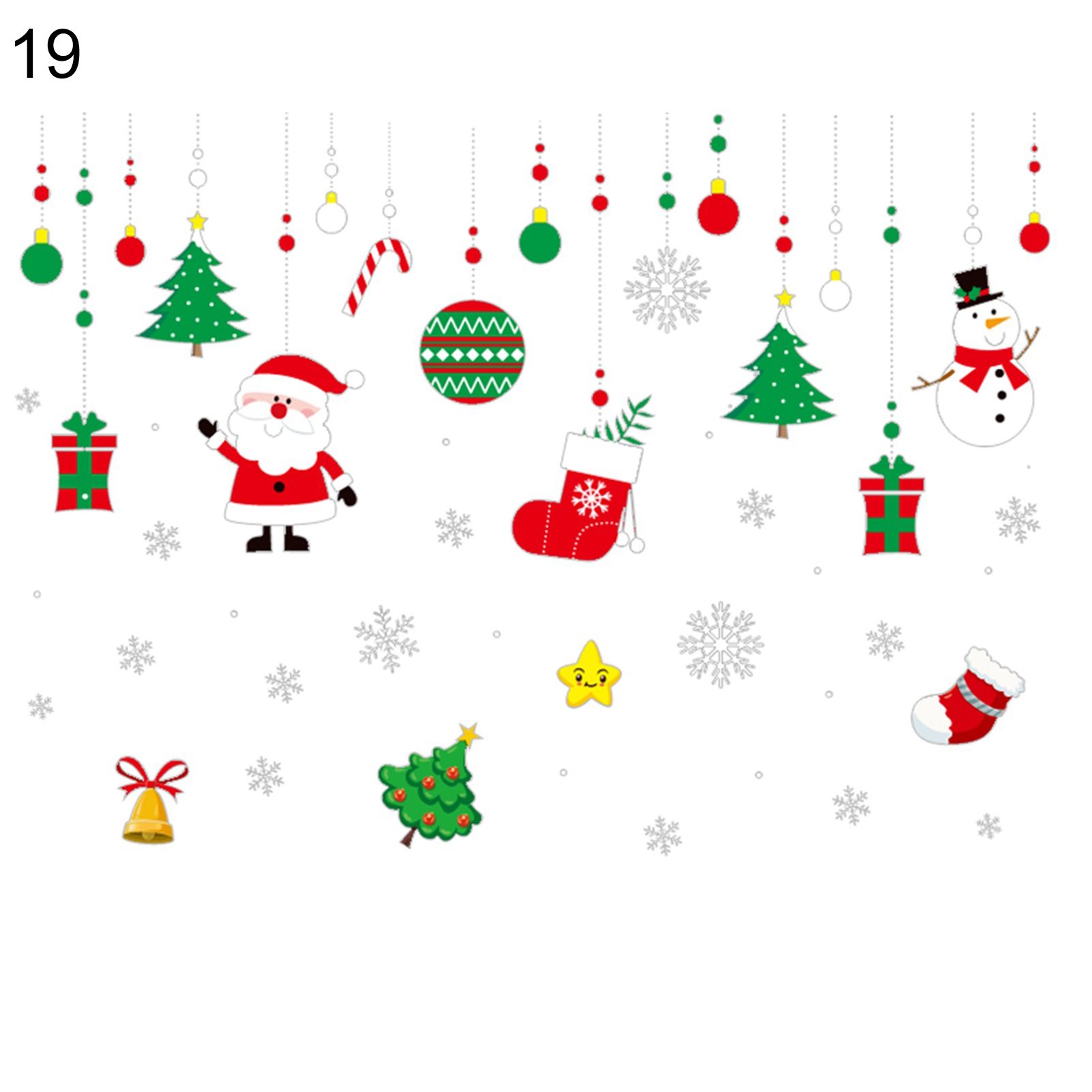 Christmas Window Clings Home Decor Eye-catching Xmas Window Static Sticker