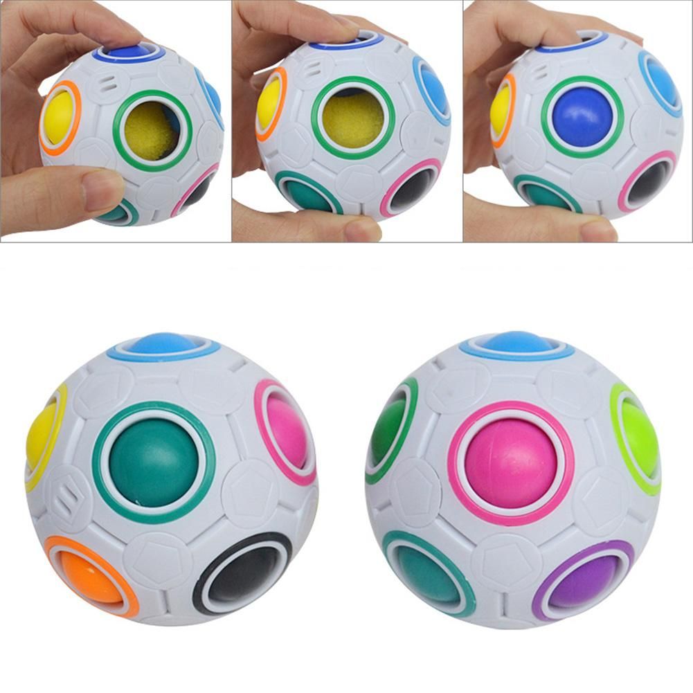Mini Spherical Magic Rainbow Puzzle Ball Creative ABS Children Color Cognition Education Adult Reduce Pressure Finger Cube Toy