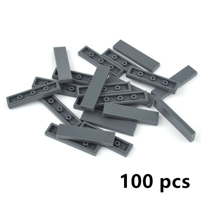 100pcs DIY Building Blocks Thin Figure Bricks Smooth 1x4 Educational Creative Size Compatible all Brand Toys for Children