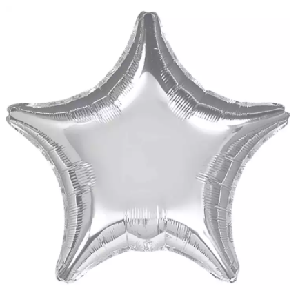 18 Inch Silver Foil Star Shape Balloon Helium Metallic Birthday Party Decor (Silver)