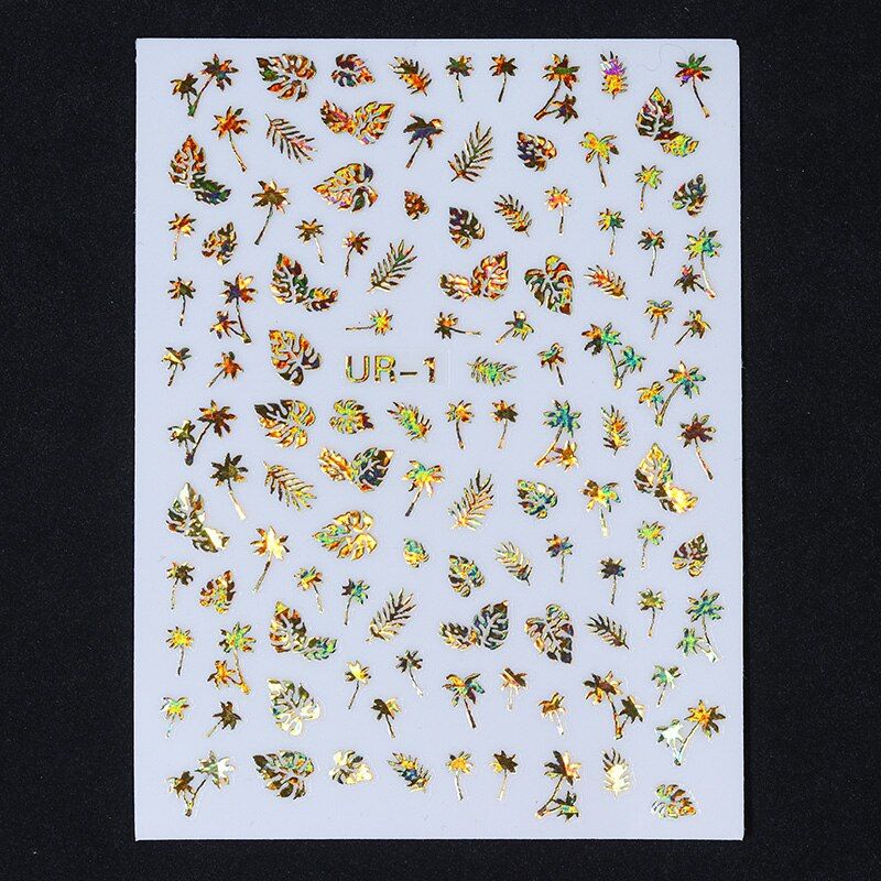 1 Pc 3D Nail Sticker  Colorful Marple Leaf  Black Nail Art Transfer Stickers DIY Nail Art  Decorations